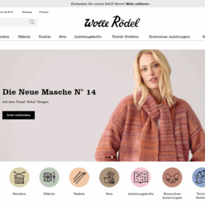 Screenshot des Wolle Rödel Onlineshops